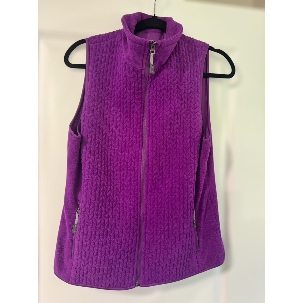 Tangerine Quilted Vest Women Medium Purple Lightweight‎ Puffer Full Zip Pockets